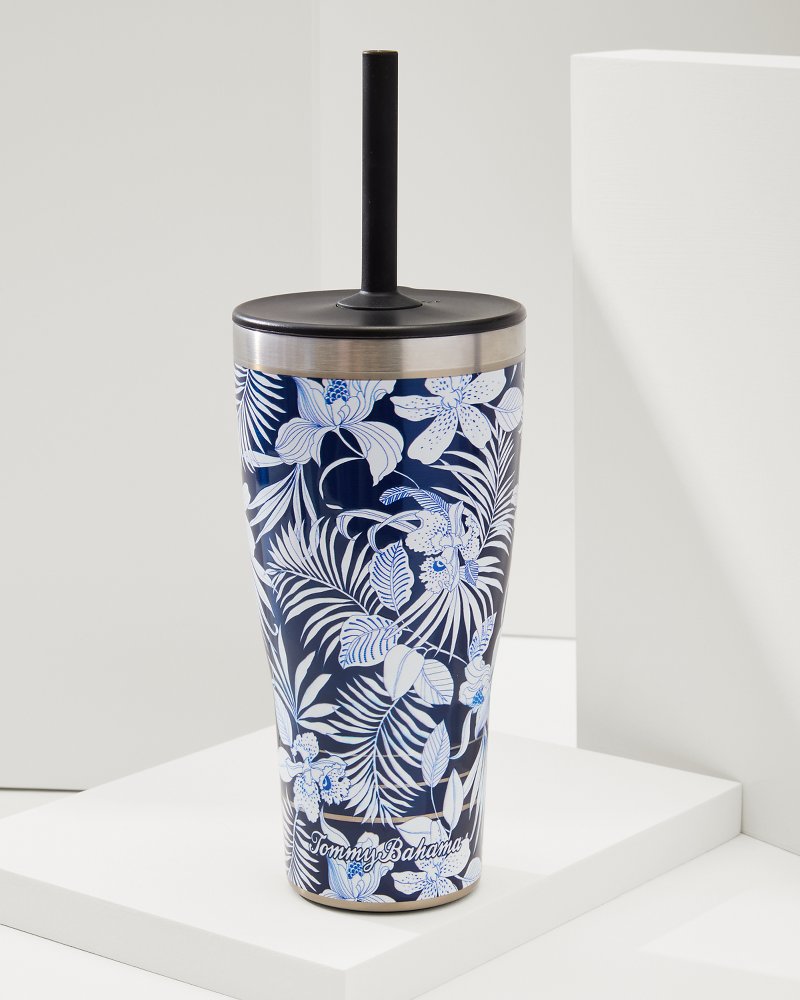 Blooms 30-oz. Tervis® Tumbler With Straw Lid Island Navy | Tommy Bahama Quality - Blooms 30-oz. Tervis® Tumbler With Straw Lid