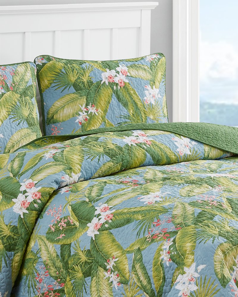 Aregada Dock 3-Piece Full/Queen Quilt Set Blue | Tommy Bahama Recommended - Aregada Dock 3-Piece Full/Queen Quilt Set