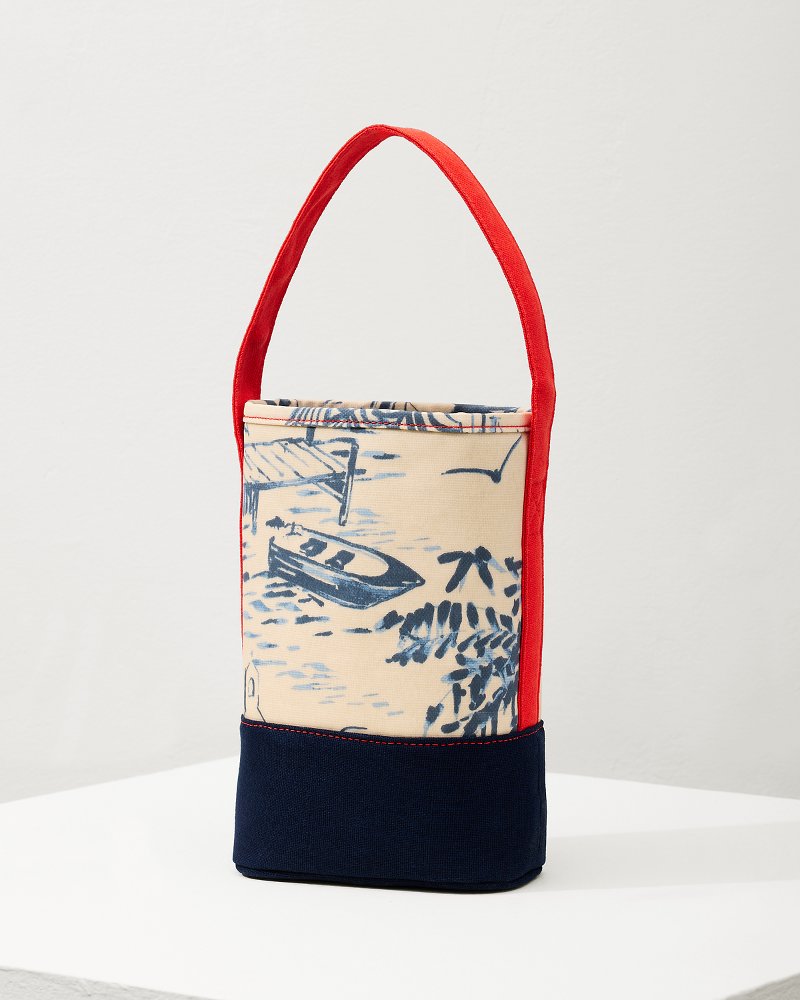 Daise Seascape Wine Caddy Navy | Tommy Bahama Great Value - Daise Seascape Wine Caddy
