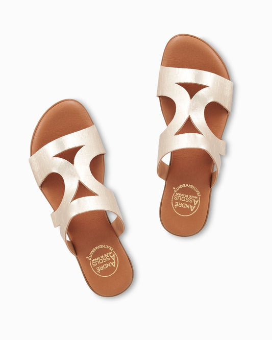 André Assous Nailea Metallic Cork Sandals Platino | Tommy Bahama Discount - André Assous Nailea Metallic Cork Sandals