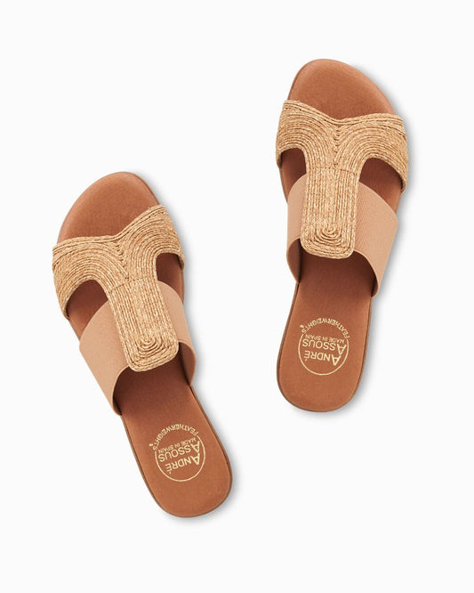 André Assous Noor Raffia Stretch Sandals Natural | Tommy Bahama Premium - André Assous Noor Raffia Stretch Sandals