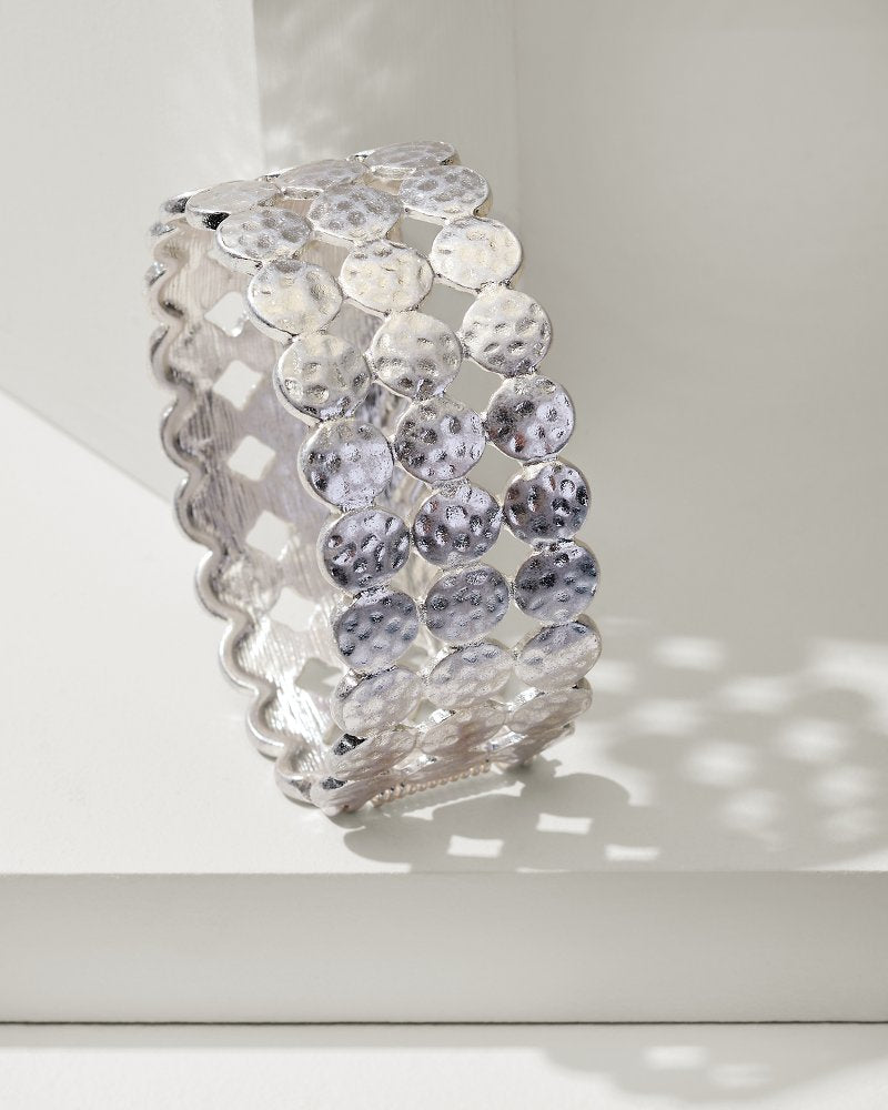 Marco Island Textured Disc Statement Bangle Silver | Tommy Bahama Exclusive - Marco Island Textured Disc Statement Bangle