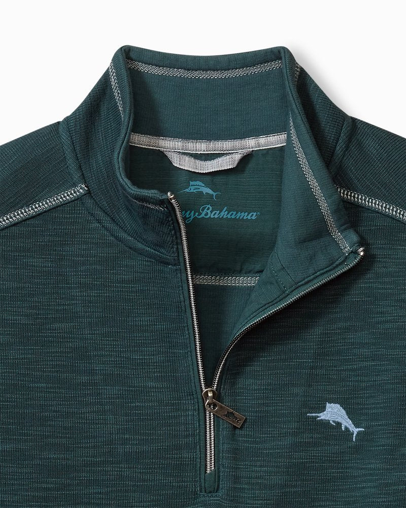 Big & Tall Tobago Bay Half-Zip Sweatshirt Dark Channel Blue | Tommy Bahama Customer Favorite - Big & Tall Tobago Bay Half-Zip Sweatshirt