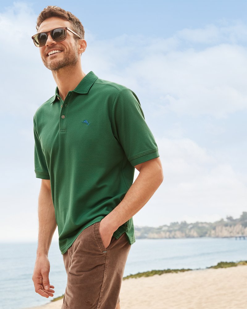 Big & Tall Emfielder IslandZone® Polo Myrtle Green | Tommy Bahama Everyday - Big & Tall Emfielder IslandZone® Polo