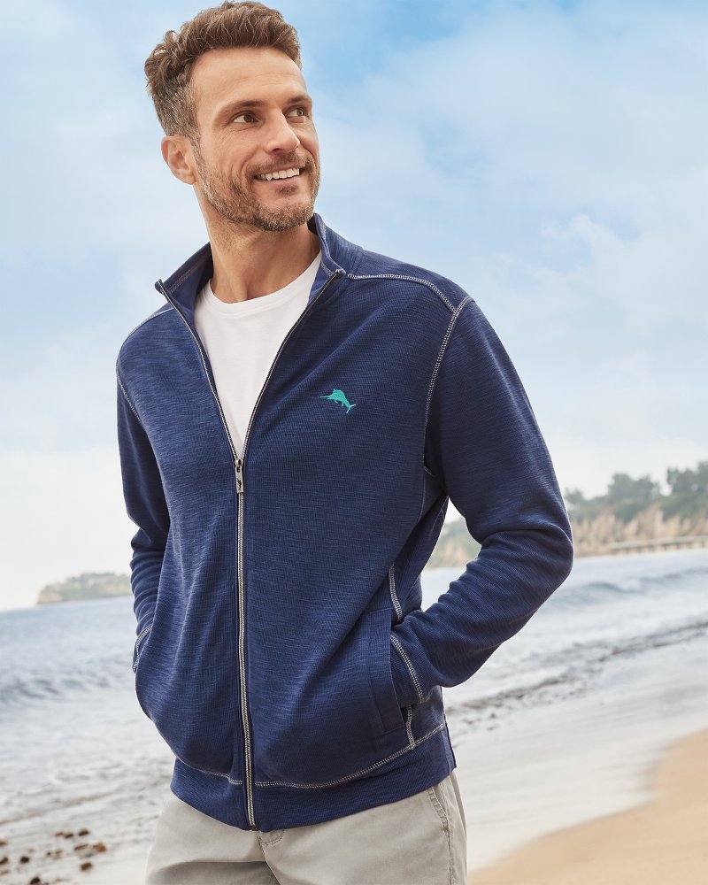 Big & Tall Tobago Bay Full-Zip Sweatshirt Island Navy | Tommy Bahama Top Pick - Big & Tall Tobago Bay Full-Zip Sweatshirt