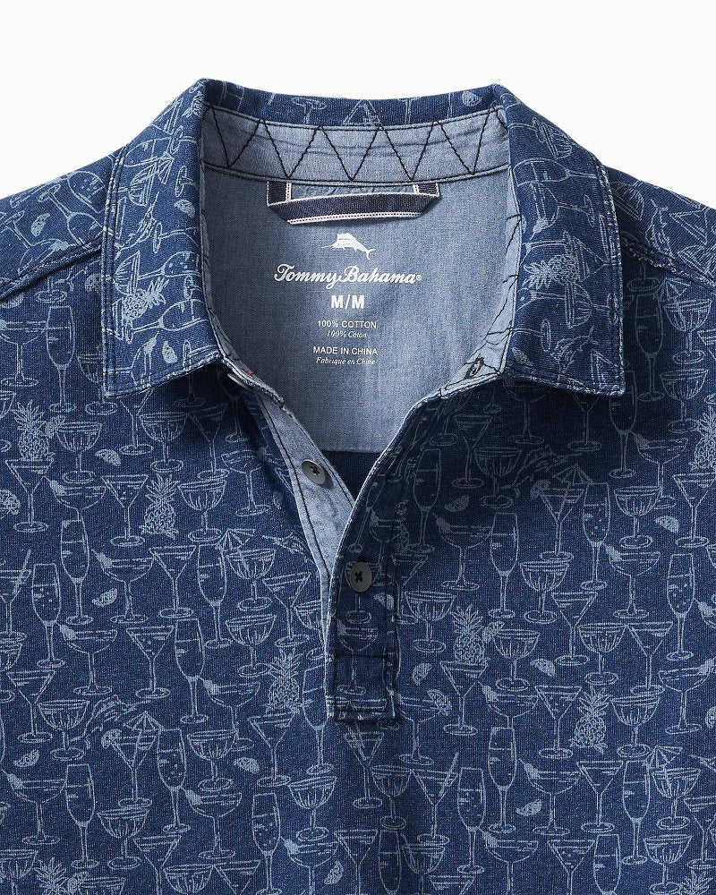 Big & Tall Sippin' Soiree Polo Indigo | Tommy Bahama Best Price - Big & Tall Sippin' Soiree Polo