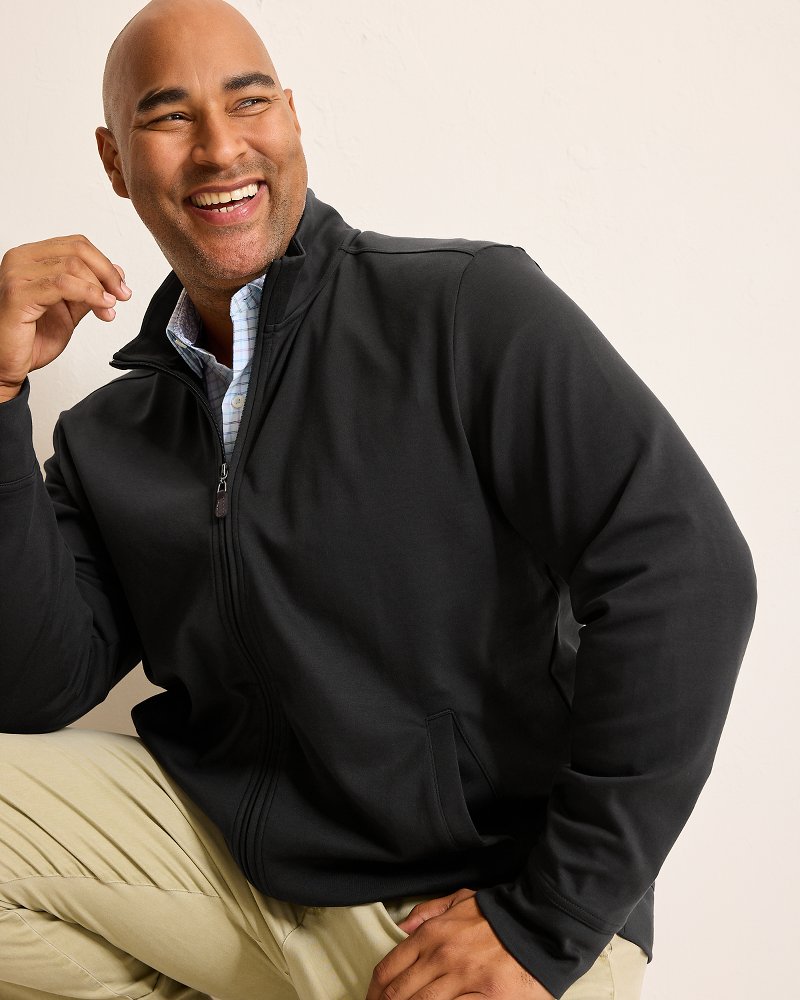 Big & Tall Martinique Full-Zip Jacket Black | Tommy Bahama Signature - Big & Tall Martinique Full-Zip Jacket
