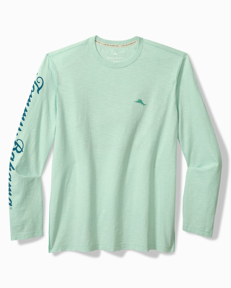 Big & Tall Marlin Mirage Lux Long-Sleeve T-Shirt Light Caribbean Tile | Tommy Bahama Exclusive - Big & Tall Marlin Mirage Lux Long-Sleeve T-Shirt