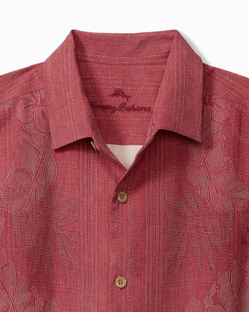 Big & Tall Bali Border Silk Camp Shirt Deep Havana | Tommy Bahama Discount - Big & Tall Bali Border Silk Camp Shirt