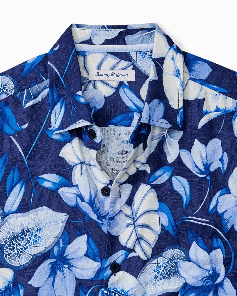 Big & Tall Azure Escape Silk Camp Shirt Royal Indigo | Tommy Bahama Everyday - Big & Tall Azure Escape Silk Camp Shirt
