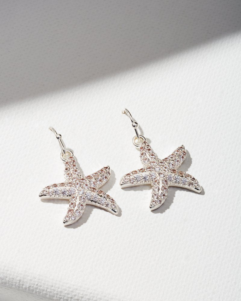 Island Essence Silver Starfish Earrings Silver | Tommy Bahama Trusted - Island Essence Silver Starfish Earrings