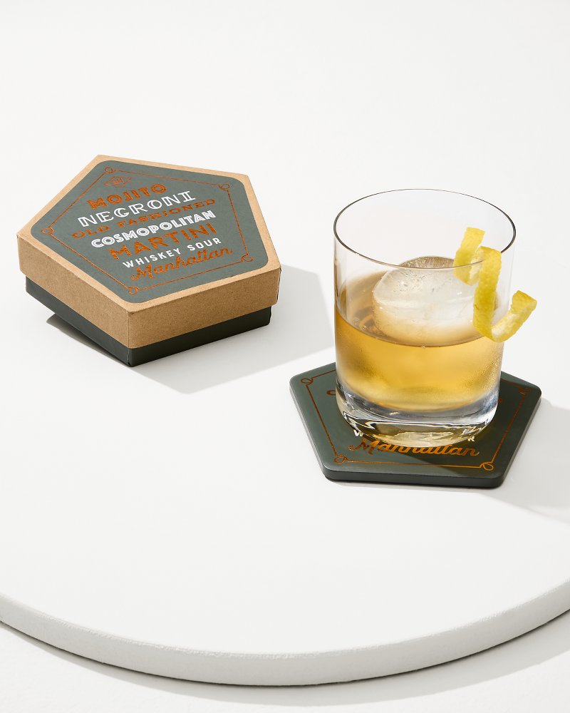 Cocktail Coasters—Set of 4 Multicolor | Tommy Bahama Quality - Cocktail Coasters—Set of 4