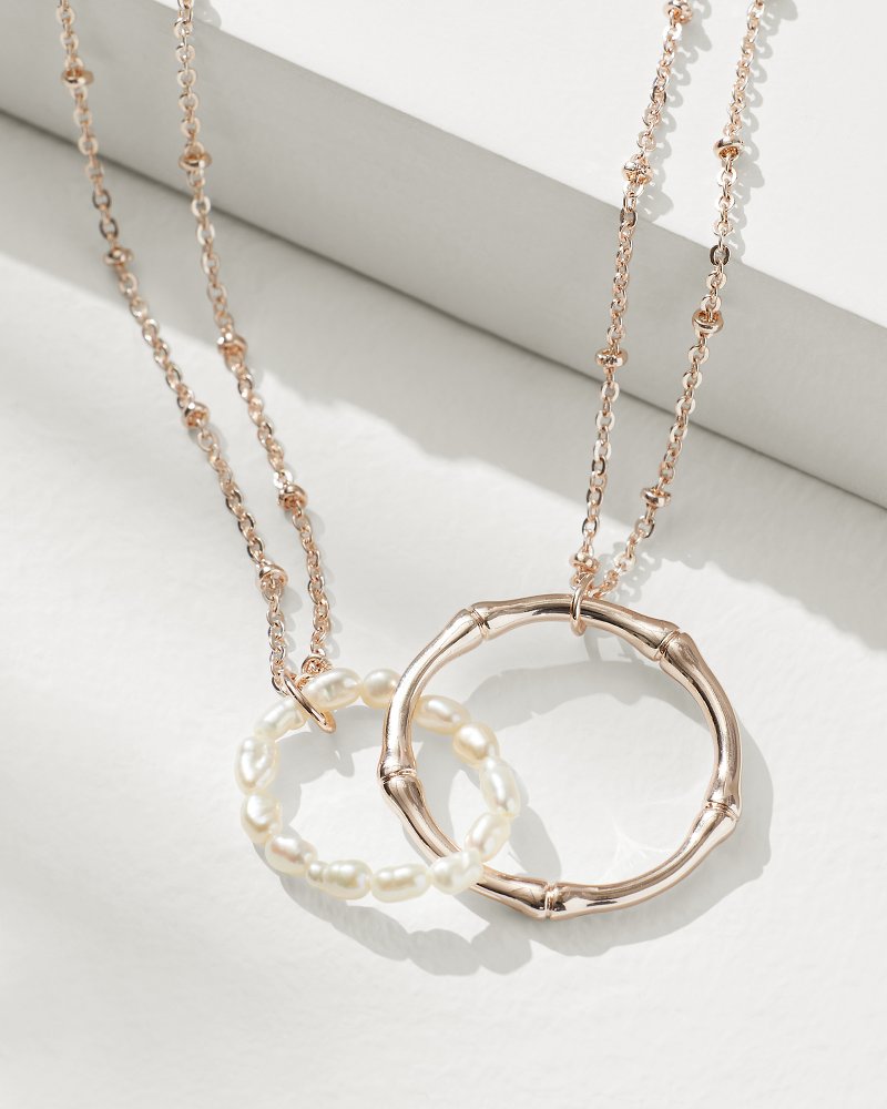 Island Essence Rose Gold Double-Loop Necklace Rose Gold | Tommy Bahama Everyday - Island Essence Rose Gold Double-Loop Necklace