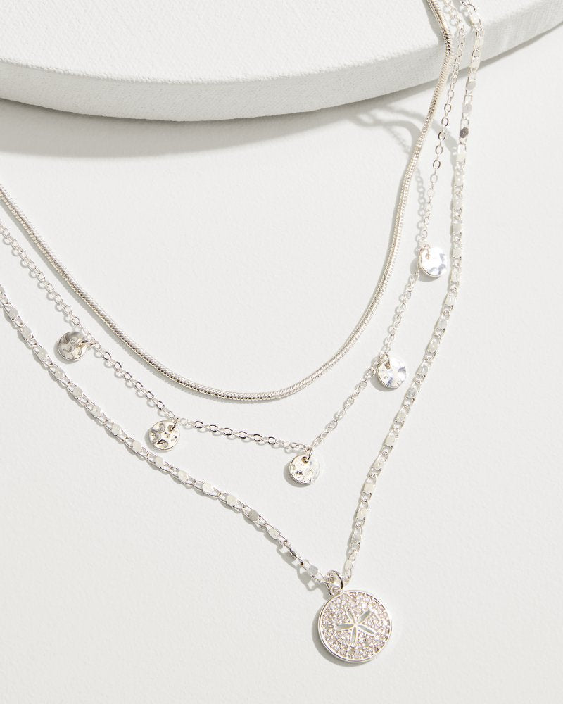 Marco Island Layered Starfish Charm Necklace Silver | Tommy Bahama Signature - Marco Island Layered Starfish Charm Necklace