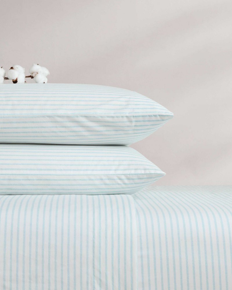Cool Beach Stripe 4-Piece Queen Sheet Set Stripe Blue | Tommy Bahama Recommended - Cool Beach Stripe 4-Piece Queen Sheet Set