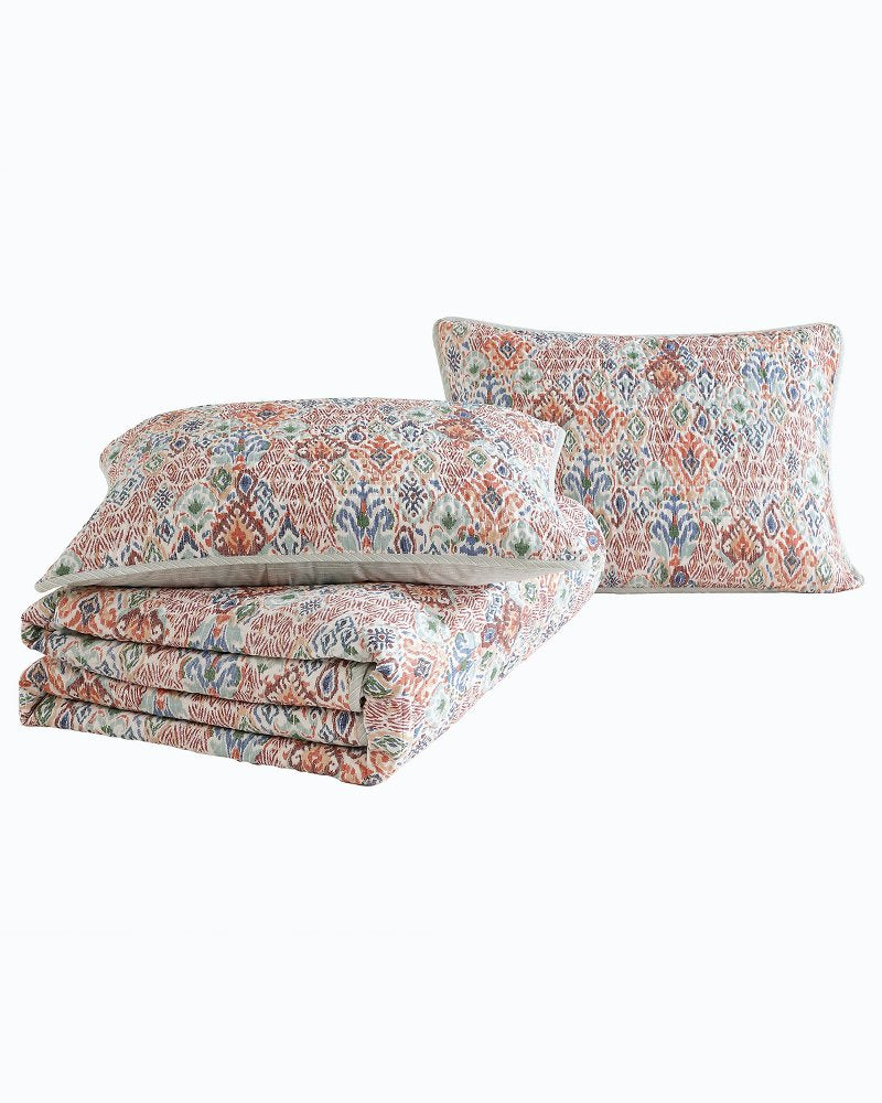 Ikat Tropics Reversible 3-Piece King Quilt Set Multicolor | Tommy Bahama Deals - Ikat Tropics Reversible 3-Piece King Quilt Set