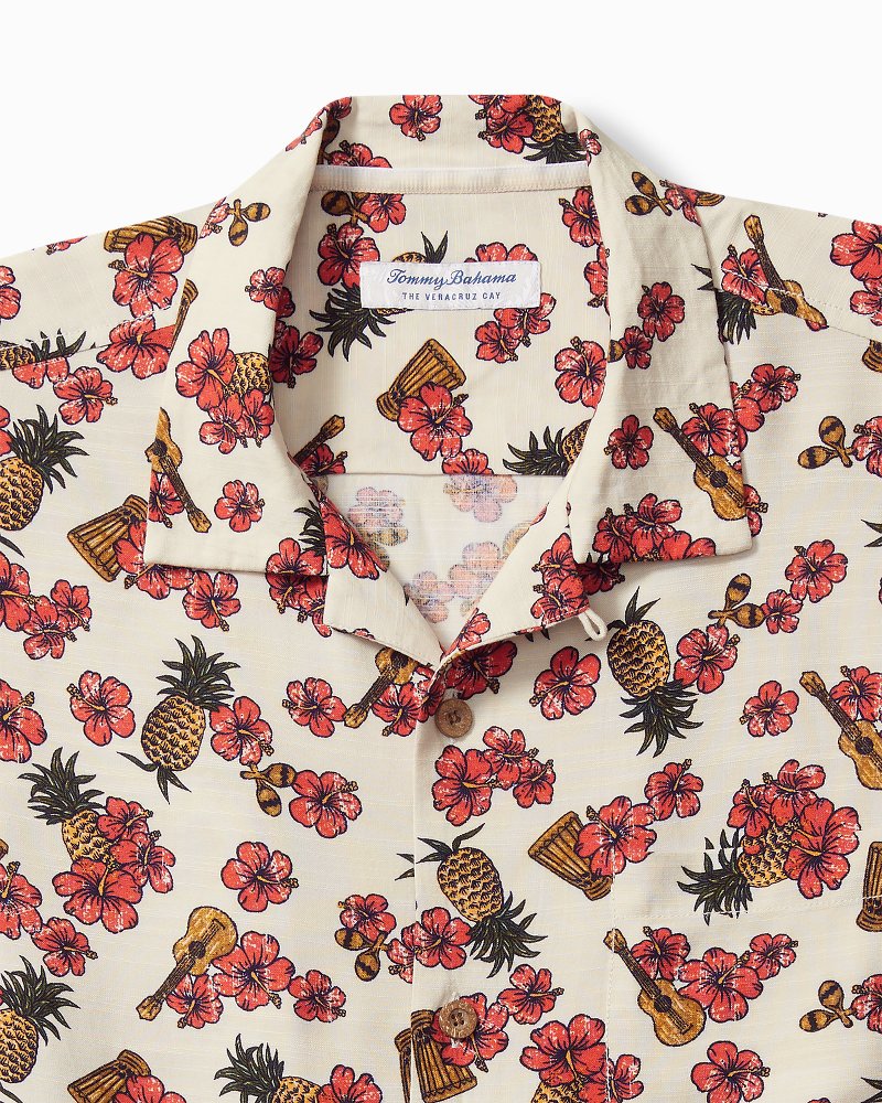 Veracruz Cay Ukelele Blooms Short-Sleeve Shirt Bleached Sand | Tommy Bahama Sale - Veracruz Cay Ukelele Blooms Short-Sleeve Shirt
