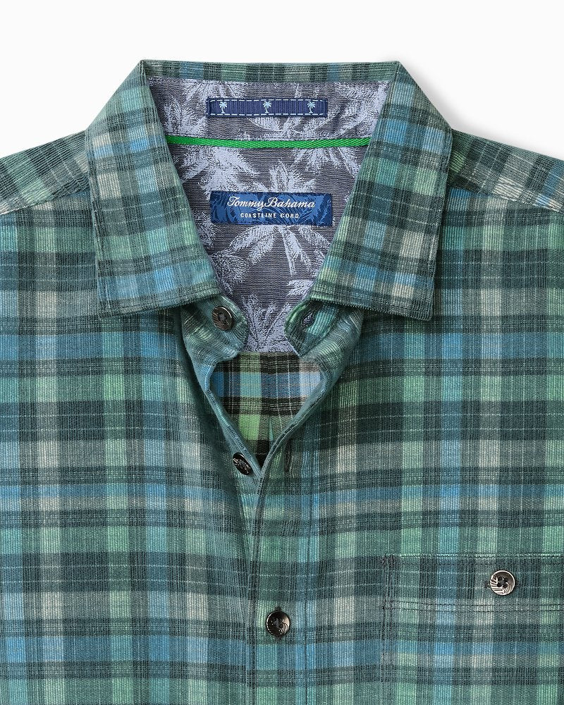 Coastline Cord Stretch Lagoon Check Shirt Deep Slate | Tommy Bahama Premium - Coastline Cord Stretch Lagoon Check Shirt