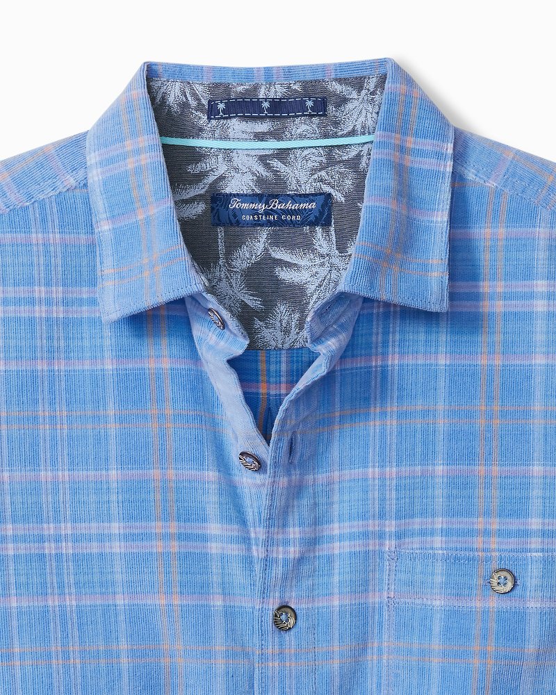 Coastline Cord Stretch Brisa Check Shirt Palace Blue | Tommy Bahama New - Coastline Cord Stretch Brisa Check Shirt
