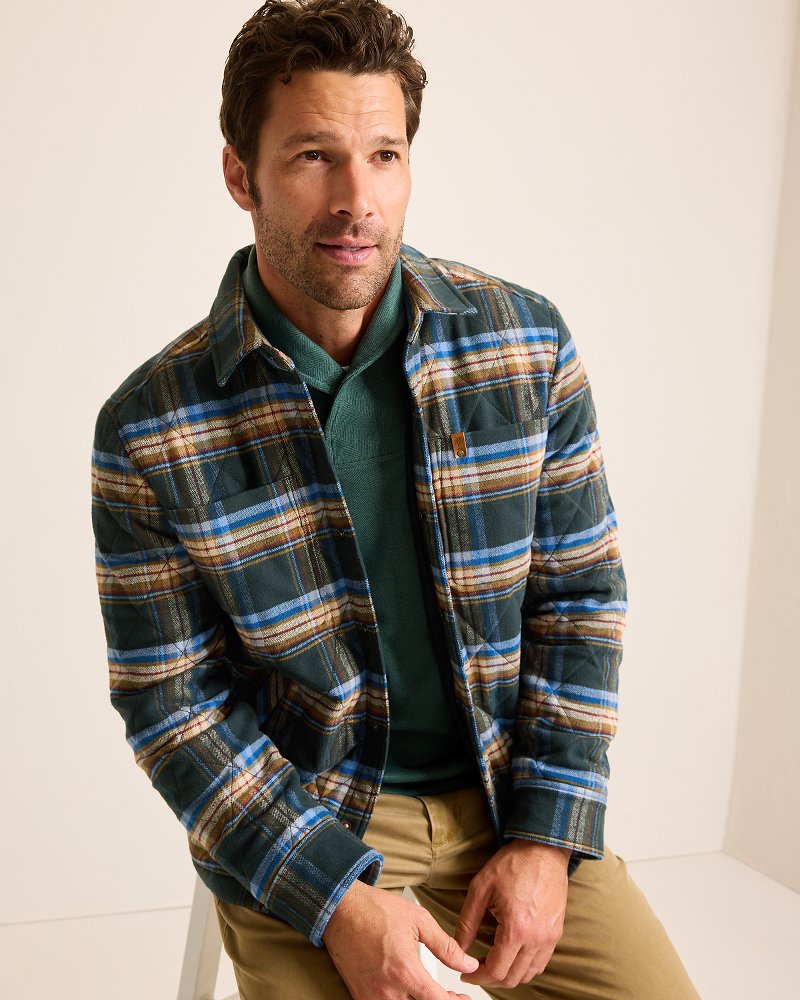 Oak Harbor Flannel Shirt Jacket Deep Slate | Tommy Bahama Top Pick - Oak Harbor Flannel Shirt Jacket
