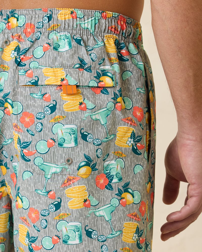 Naples Tales of a Cocktail 6-Inch Swim Trunks Concrete Grey | Tommy Bahama Best Seller - Naples Tales of a Cocktail 6-Inch Swim Trunks
