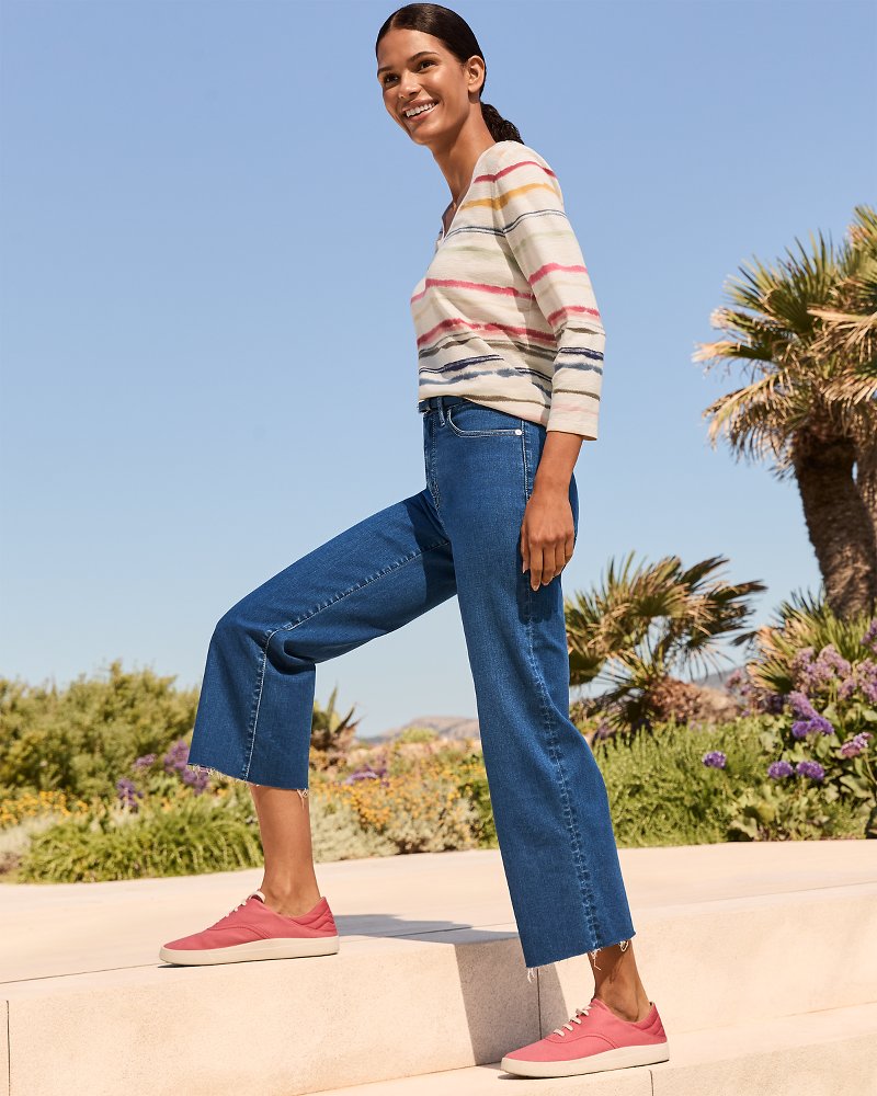 Ashby Isles Sealight Stripe 3/4-Sleeve T-Shirt Coconut | Tommy Bahama Discount - Ashby Isles Sealight Stripe 3/4-Sleeve T-Shirt