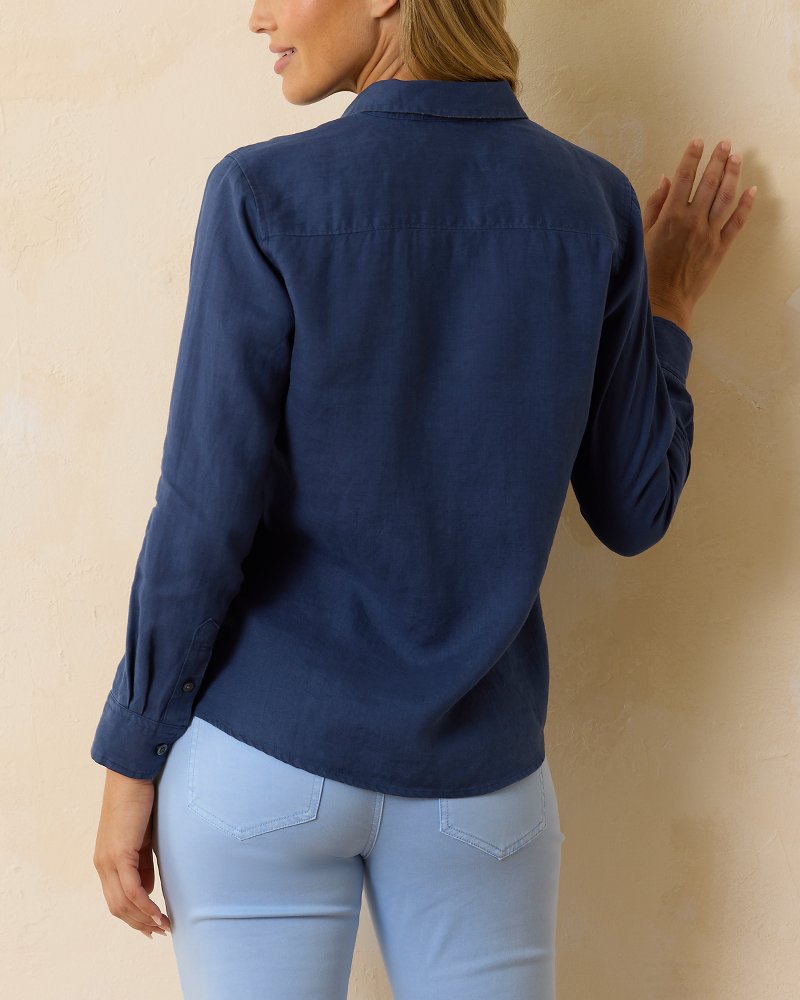 Coastalina Linen Long-Sleeve Shirt Island Navy | Tommy Bahama Trending - Coastalina Linen Long-Sleeve Shirt