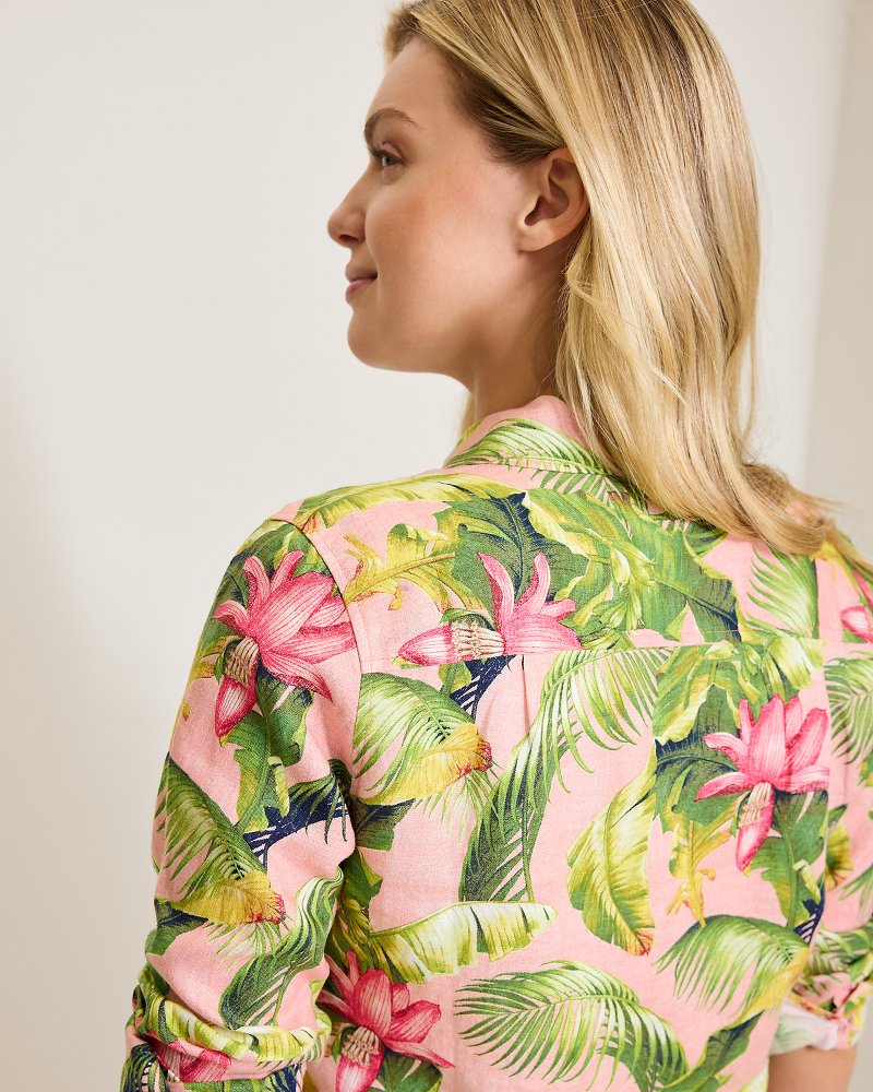 Coastalina Frond Royal Linen Shirt Coral Haze | Tommy Bahama Great Value - Coastalina Frond Royal Linen Shirt
