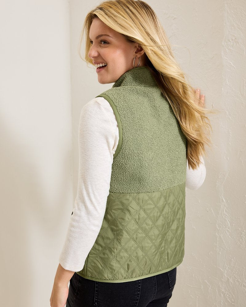 Faux Sherpa Hybrid Vest Dusty Thyme | Tommy Bahama Customer Favorite - Faux Sherpa Hybrid Vest