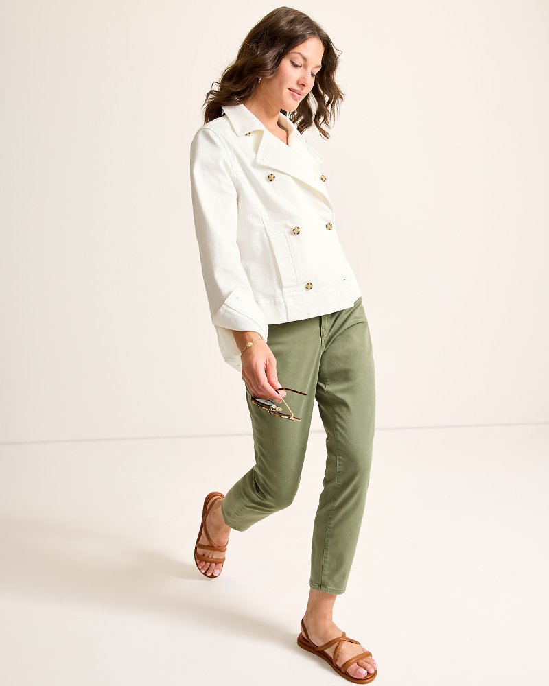 Cotton Twill Cropped Peacoat White | Tommy Bahama Exclusive - Cotton Twill Cropped Peacoat