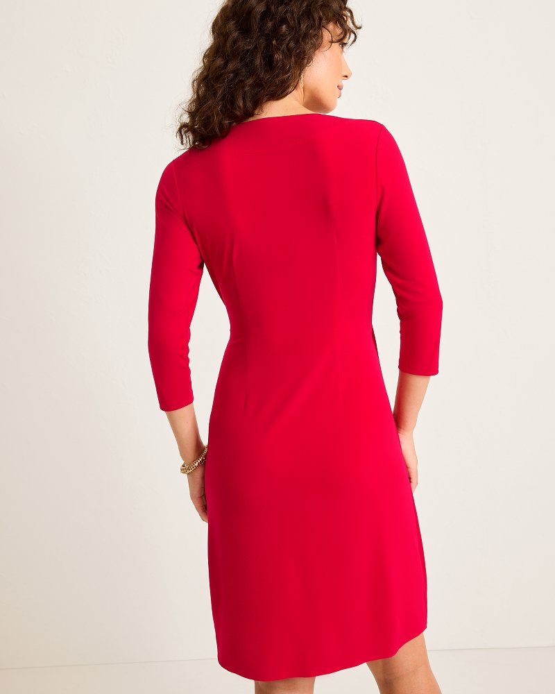 Clara 3/4-Sleeve Faux-Wrap Dress Tango Red | Tommy Bahama Hot Sale - Clara 3/4-Sleeve Faux-Wrap Dress