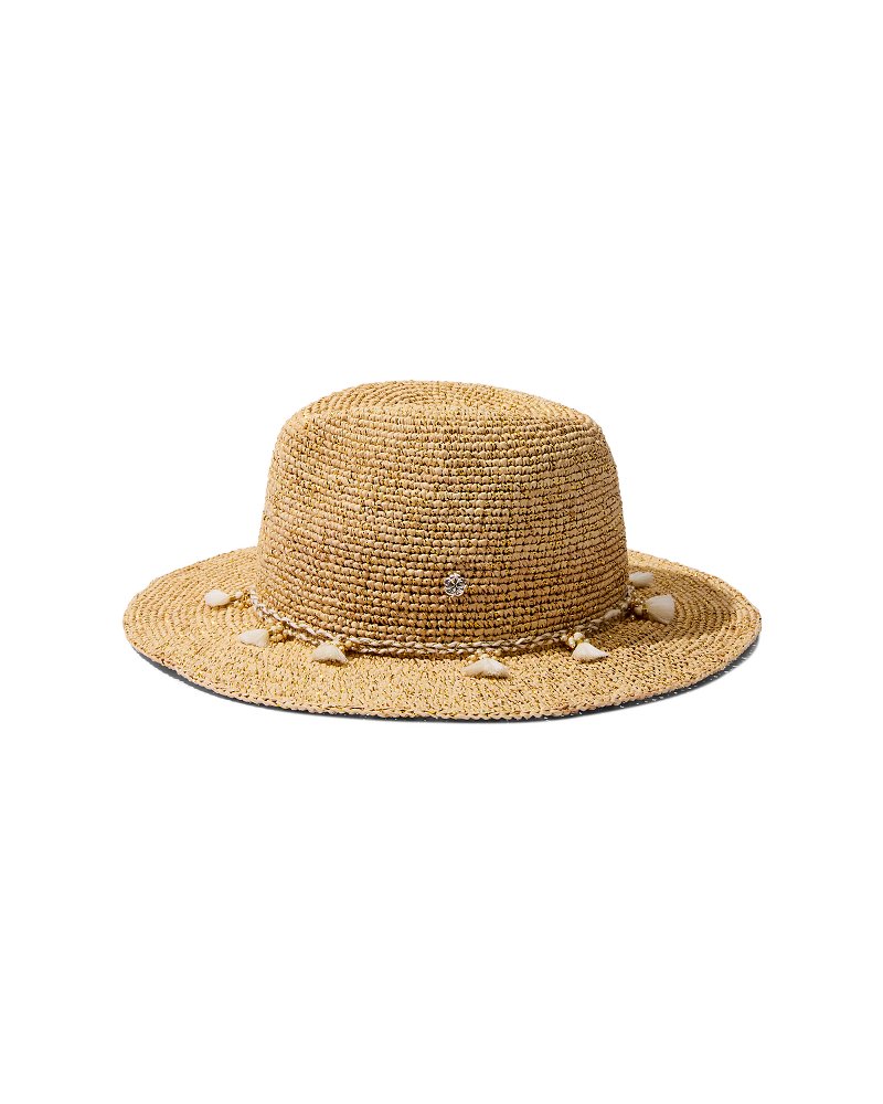 Taylor Straw Raffia Lux Hat Natural/Gold/White | Tommy Bahama Hot Sale - Taylor Straw Raffia Lux Hat