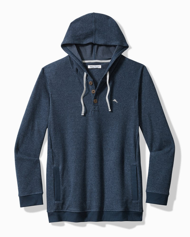 Textured Twill Stripe Hoodie Dark Moonlight | Tommy Bahama Recommended - Textured Twill Stripe Hoodie