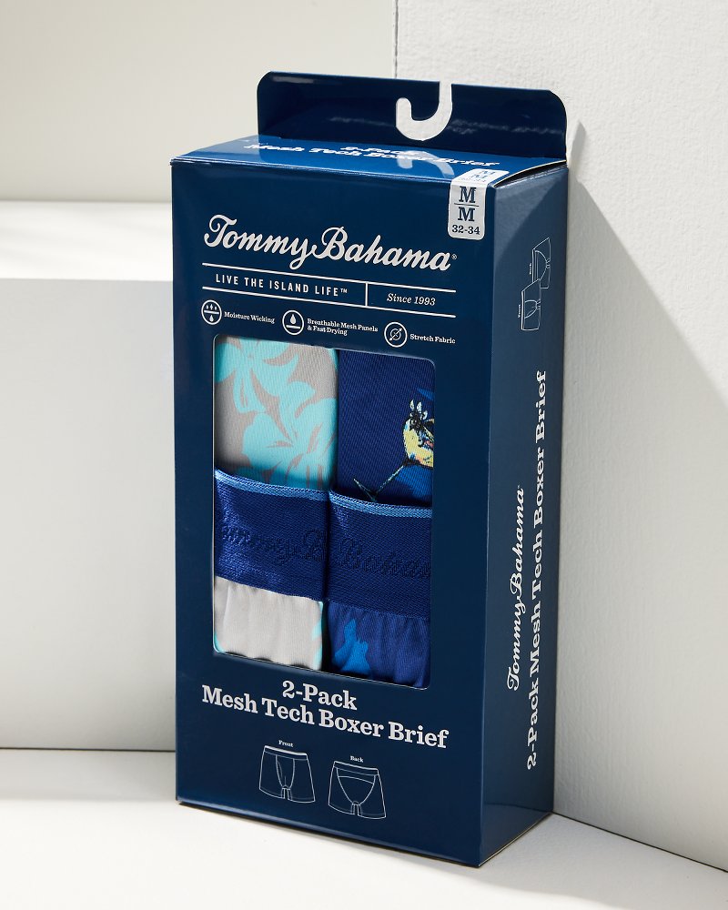 Mesh Tech Tropic Print Boxer Briefs — 2-Pack Navy Print | Tommy Bahama Special Offer - Mesh Tech Tropic Print Boxer Briefs — 2-Pack