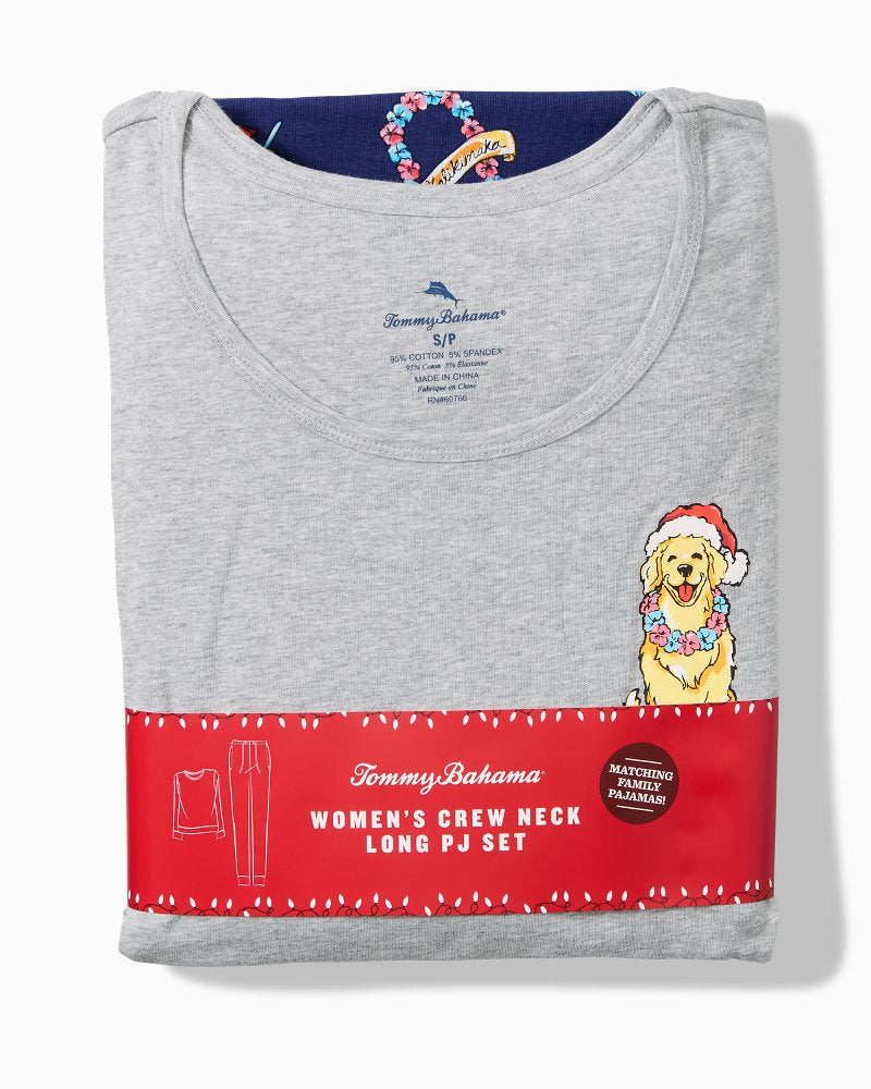 Holiday Dog Long Sleeve & Pants Family Pajama Set Island Navy | Tommy Bahama Discount - Holiday Dog Long Sleeve & Pants Family Pajama Set