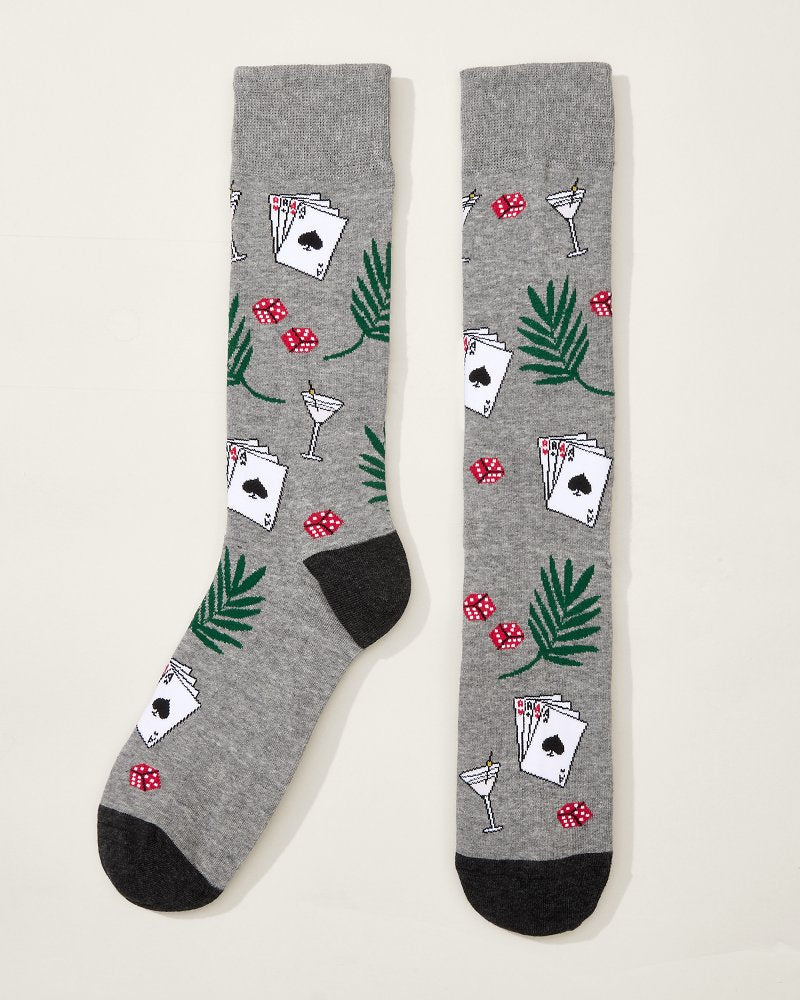 Bet the Deck Socks Grey Heather | Tommy Bahama Recommended - Bet the Deck Socks