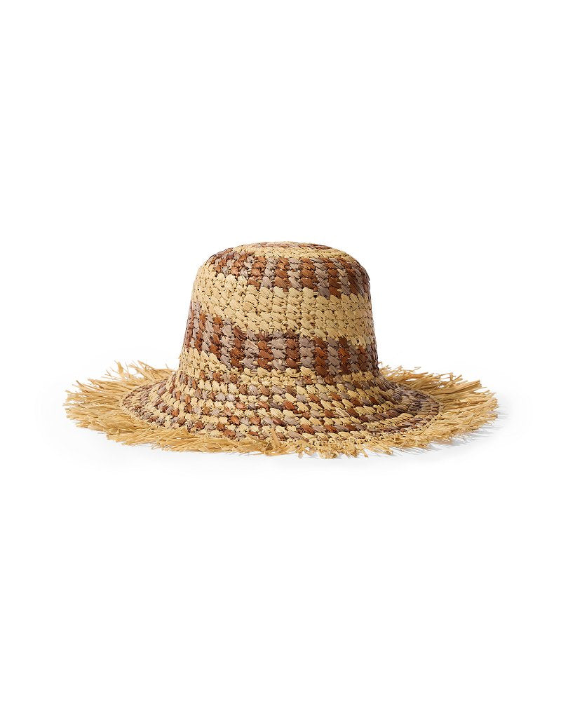 Waverly Frayed Edge Raffia Sun Hat Brown | Tommy Bahama Trusted - Waverly Frayed Edge Raffia Sun Hat