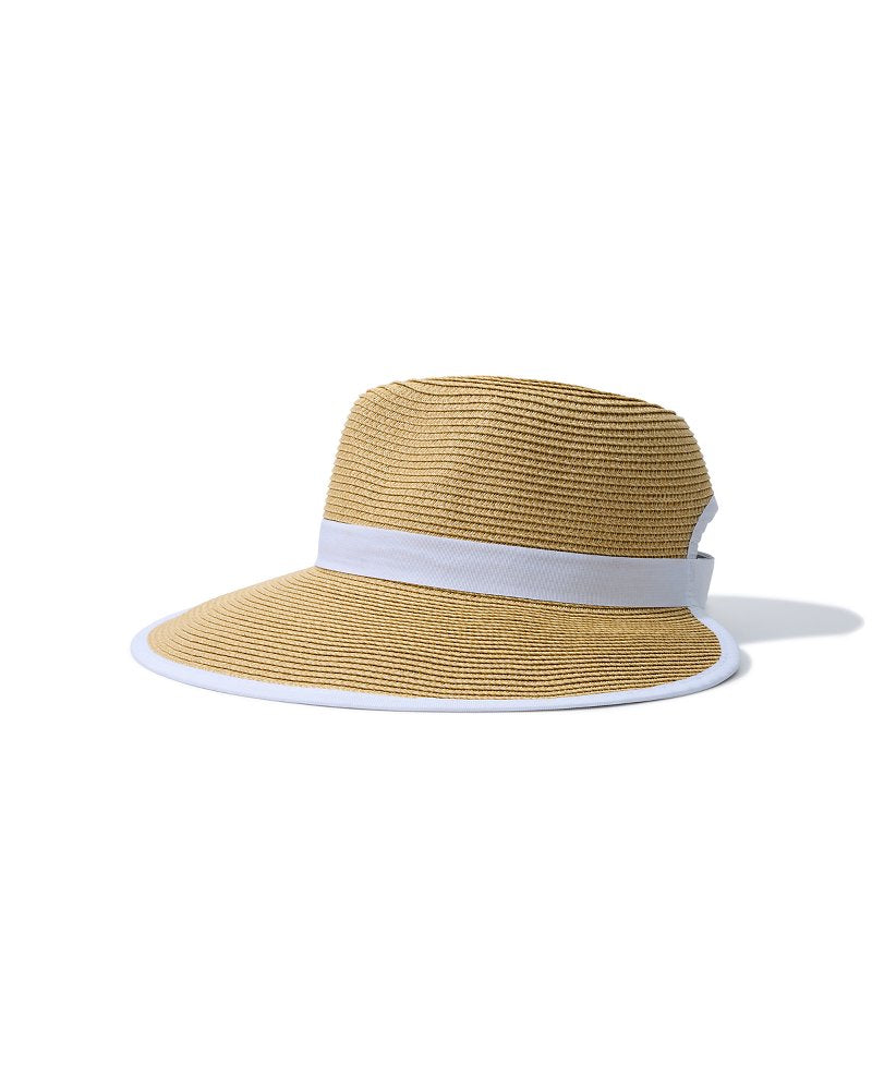 Pinched-Crown Face Saver Hat Natural/White | Tommy Bahama Smart Buy - Pinched-Crown Face Saver Hat