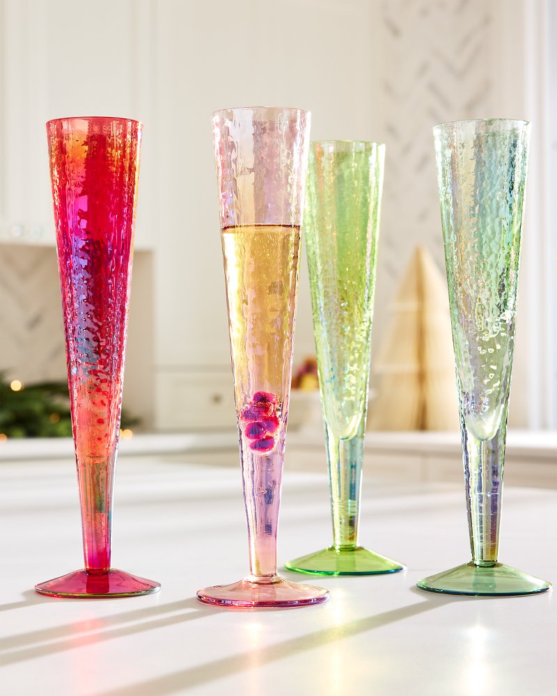 Luster Champagne Glasses — Set of 4 Multicolor | Tommy Bahama Everyday - Luster Champagne Glasses — Set of 4