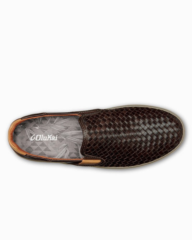 OluKai® Lae'ahi Lauhala Slip-On Sneakers Dark Wood | Tommy Bahama Trending - OluKai® Lae'ahi Lauhala Slip-On Sneakers