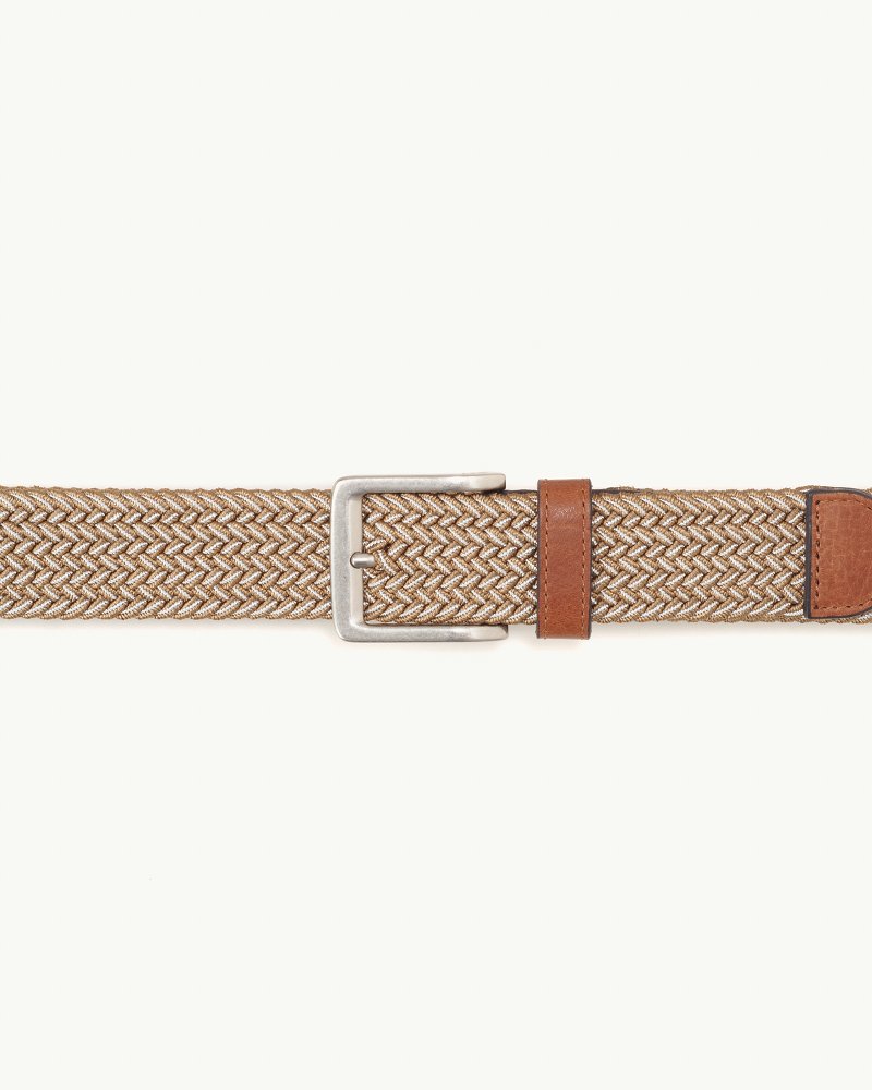 Two-Tone Stretch Webbed Belt Khaki | Tommy Bahama Special Offer - Two-Tone Stretch Webbed Belt