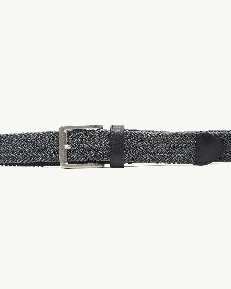 Two-Tone Stretch Webbed Belt Black | Tommy Bahama New - Two-Tone Stretch Webbed Belt