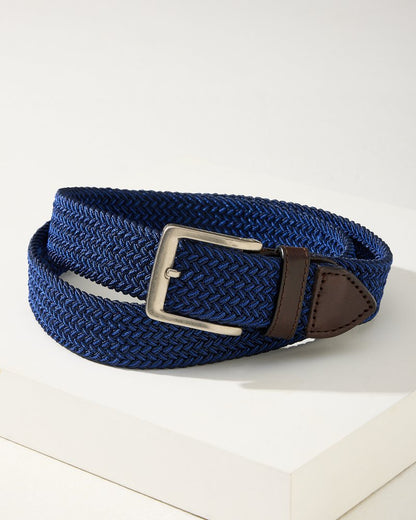 Two-Tone Stretch Webbed Belt Dark Navy | Tommy Bahama Best Price - Two-Tone Stretch Webbed Belt