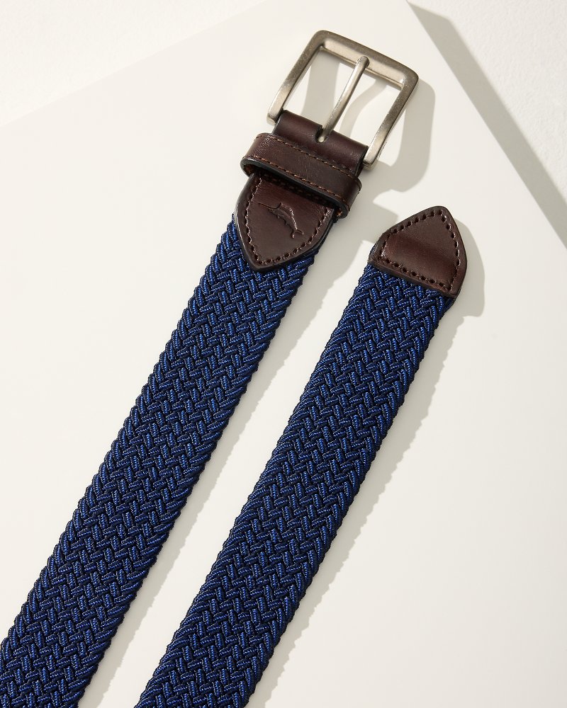 Two-Tone Stretch Webbed Belt Dark Navy | Tommy Bahama Best Price - Two-Tone Stretch Webbed Belt