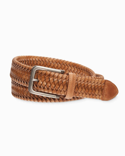 Braided Leather Stretch Belt Tan | Tommy Bahama Special Offer - Braided Leather Stretch Belt