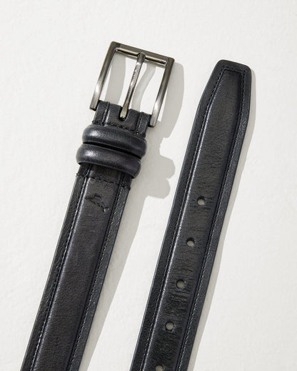 Drop Edge Stitch Belt Black | Tommy Bahama Discount - Drop Edge Stitch Belt