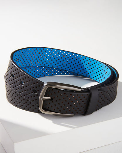 Perforated Rubberized Performance Belt Black | Tommy Bahama Popular - Perforated Rubberized Performance Belt
