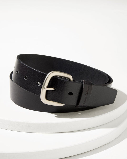 Raw Edge Leather Belt Black | Tommy Bahama Discount - Raw Edge Leather Belt