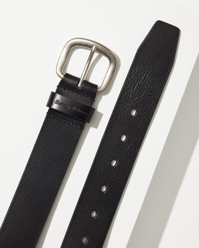 Raw Edge Leather Belt Black | Tommy Bahama Discount - Raw Edge Leather Belt