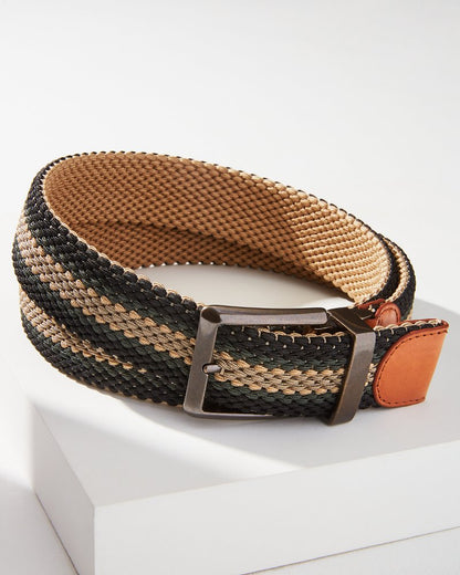 Reversible Stretch Cord Belt Khaki | Tommy Bahama New - Reversible Stretch Cord Belt